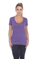 3203 Junior's Tri Blend Short Sleeve Deep V-Neck Tee
