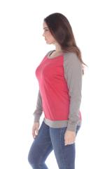 3102 Junior's Cotton Poly Contrast Raglan Long Sleeve Pullover