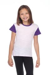 9011 Girl's Contrast Short Sleeve Crewneck Tee