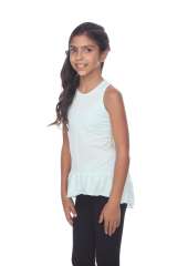9013 Girl's Tied Racerback Ruffle Tank