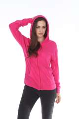 6152 Junior's Long Sleeve Cotton Slub Zip-Up Hoodie