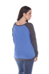 3102 Junior's Cotton Poly Contrast Raglan Long Sleeve Pullover