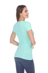 6053 Juniors Cap Sleeve Cotton Slub Tee