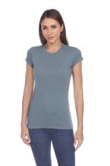 3000 Junior's Cap Sleeve CVC Blended Crew Neck Tee