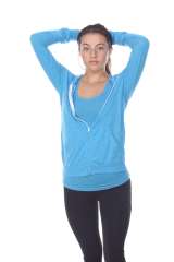 6153 Juniors Poly Linen Zip Hoodie