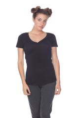 3903 Junior's Bamboo Blend Short Sleeve Deep V Neck Tee