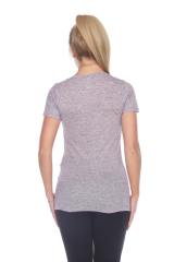3803 Junior's Short Sleeve Poly Linen Deep V Neck Tee