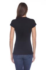 3000 Junior's Cap Sleeve CVC Blended Crew Neck Tee