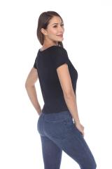 3401 Junior's Poly Rayon Slub Short Sleeve Boxy Tee