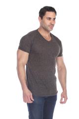 3702 Men's Poly Linen Blend V-Neck Tee