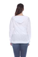 6152 Junior's Long Sleeve Cotton Slub Zip-Up Hoodie