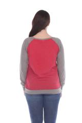 3102 Junior's Cotton Poly Contrast Raglan Long Sleeve Pullover