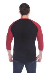 6570 Men's 3/4 Sleeve Cotton Slub Crewneck Raglan