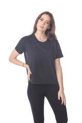 3216 Junior's Rolled Cuff Short Sleeve Boxy Tee