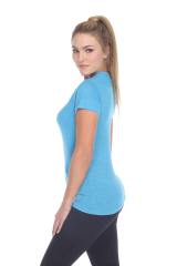 3800 Junior's Short Sleeve Poly Linen Crew Neck Tee