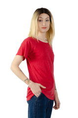 3002 Junior's Scoop Neck Short Sleeve Boxy Straight Tee