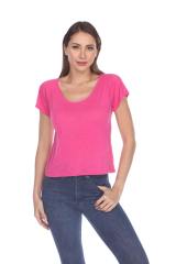 3401 Junior's Poly Rayon Slub Short Sleeve Boxy Tee