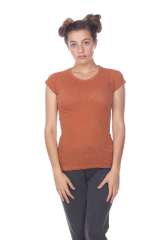 6050 Juniors Cap Sleeve Cotton Slub Tee