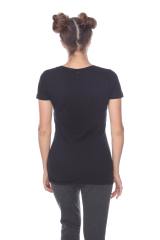 3903 Junior's Bamboo Blend Short Sleeve Deep V Neck Tee