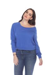 3904 Junior's Bamboo Blend Crop Long Sleeve Pullover