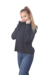 3217 Junior's Relaxed Mock Neck Long Sleeve Pullover