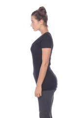 3903 Junior's Bamboo Blend Short Sleeve Deep V Neck Tee