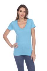 3203 Junior's Tri Blend Short Sleeve Deep V-Neck Tee