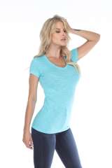 6053 Juniors Cap Sleeve Cotton Slub Tee