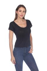 3401 Junior's Poly Rayon Slub Short Sleeve Boxy Tee