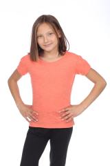 9012 Girl's Puff Sleeve Crew Tee
