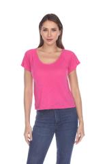 3401 Junior's Poly Rayon Slub Short Sleeve Boxy Tee