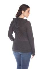 6153 Juniors Poly Linen Zip Hoodie