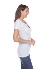 3203 Junior's Tri Blend Short Sleeve Deep V-Neck Tee