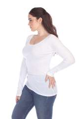 5101 Juniors Long Sleeve Scoop Neck Tee