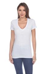 3203 Junior's Tri Blend Short Sleeve Deep V-Neck Tee