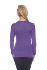 3804 Junior's Poly Linen Long Sleeve Crewneck Tee