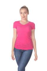 6053 Juniors Cap Sleeve Cotton Slub Tee