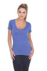 3203 Junior's Tri Blend Short Sleeve Deep V-Neck Tee