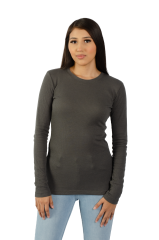 6100 Junior's Long Sleeve Thermal Crew Neck Tee