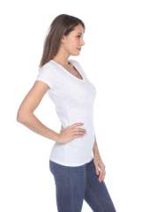 6053 Juniors Cap Sleeve Cotton Slub Tee