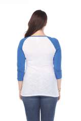 6054 Juniors Boat Neck 3/4 Sleeve Cotton Slub Raglan