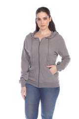 6152 Junior's Long Sleeve Cotton Slub Zip-Up Hoodie