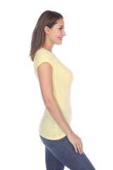 6050 Juniors Cap Sleeve Cotton Slub Tee