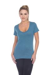 3203 Junior's Tri Blend Short Sleeve Deep V-Neck Tee