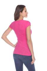 6050 Juniors Cap Sleeve Cotton Slub Tee