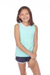 9210 Girls Twist Strap Open Back Tank