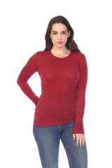 6150 Junior's Long Sleeve Cotton Slub Crewneck Tee