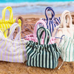 Cotton Towel Tote Bag With Drawstring