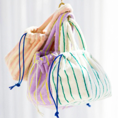 Cotton Towel Tote Bag With Drawstring