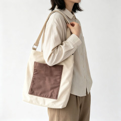 Cotton canvas shoulder bag